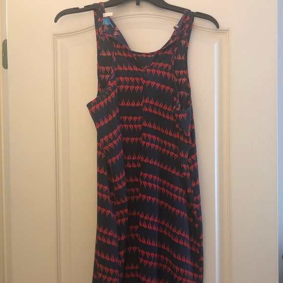 Navy blue and red dress - Picture 3 of 6